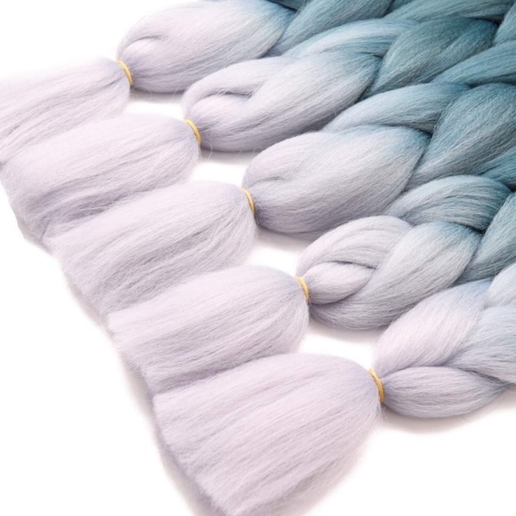 5 packs of Black blue gray ombré braiding hair NWT main image 6